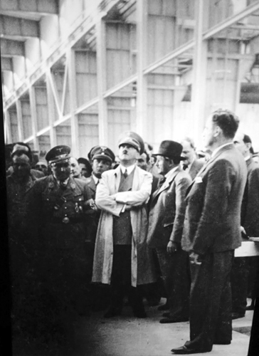 Adolf Hitler visits the Volkswagen factory in Fallersleben with Ferdinand Porsche
